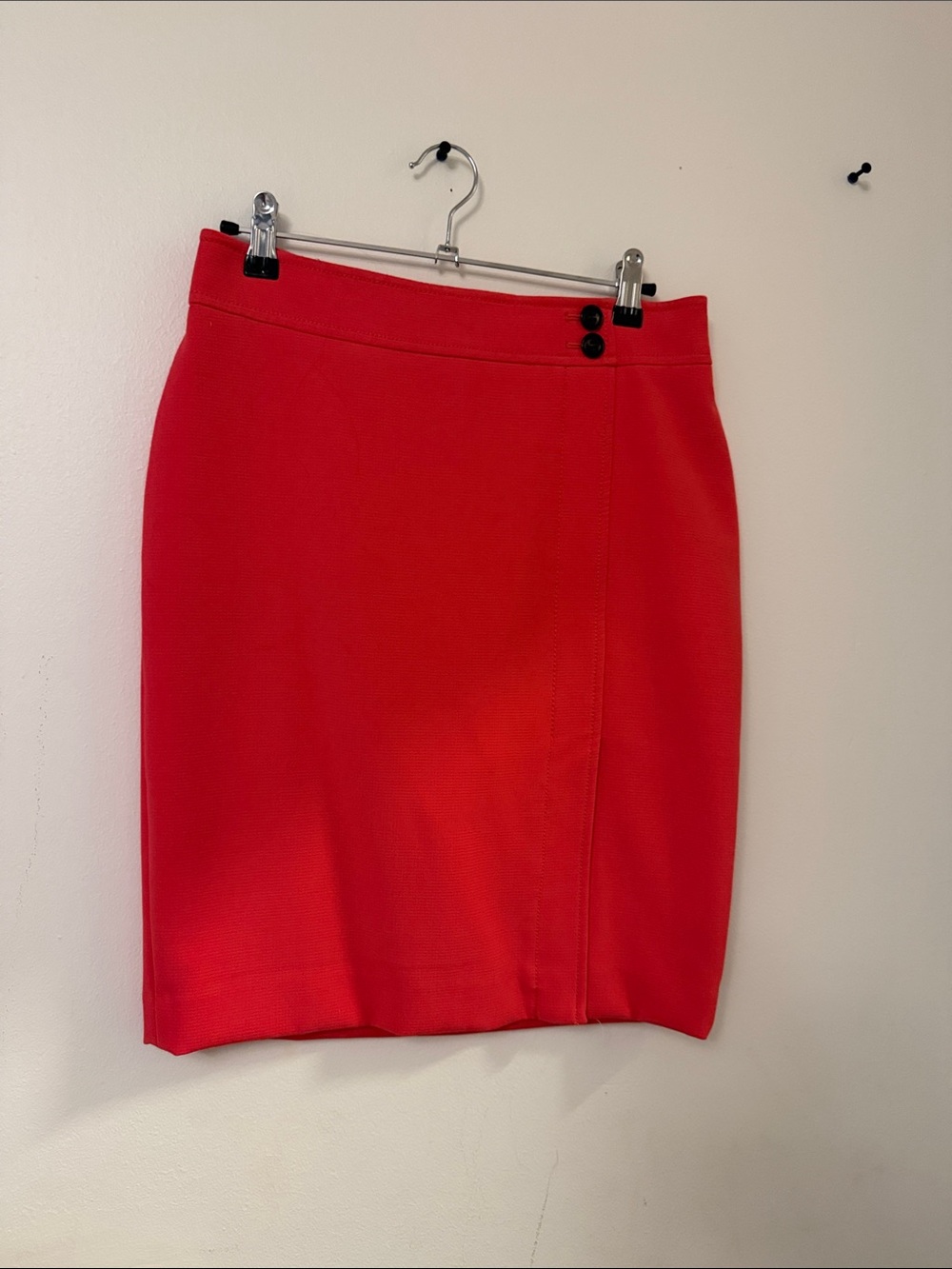 Ann Taylor Red Wrap-Front Pencil Skirt